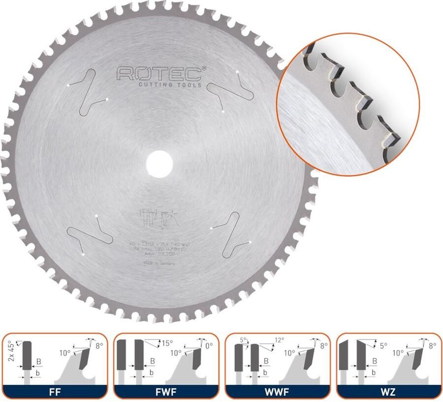 Rotec HM dry-cutter zaagblad bouwstaal ø355x2 4x30mm Z=90 WWF LN