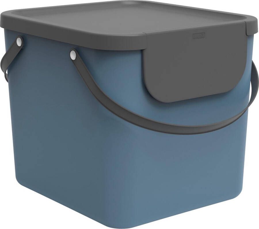 Rotho Albula Afvalscheidingssysteem 40l voor de keuken Kunststof (PP) BPA-vrij blauw antraciet 40l (40.0 x 35.8 x 34.0 cm)
