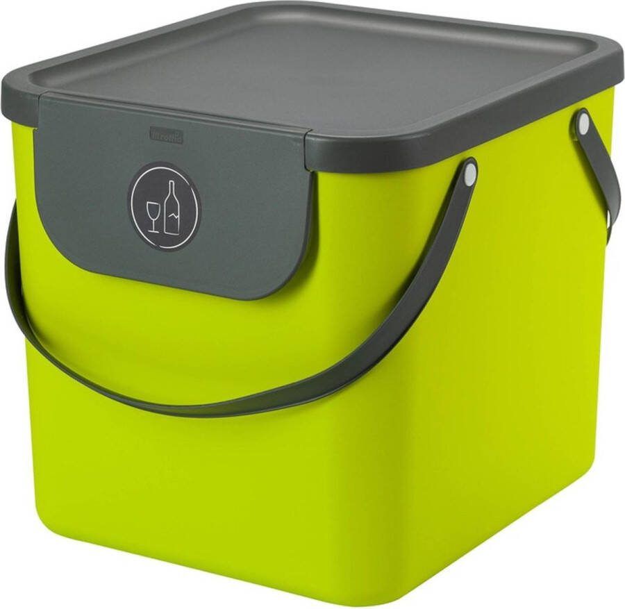 Rotho Albula Afvalscheidingssysteem 40l voor de keuken Kunststof (PP) BPA-vrij lichtgroen antraciet 40l (40.0 x 35.8 x 34.0 cm)