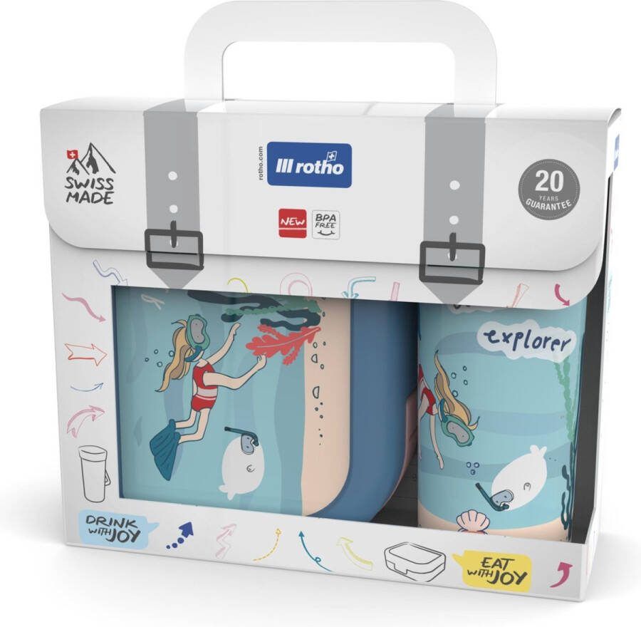 Rotho Lunchbox en Schoolbeker set To Go Memory Kids explorer girls