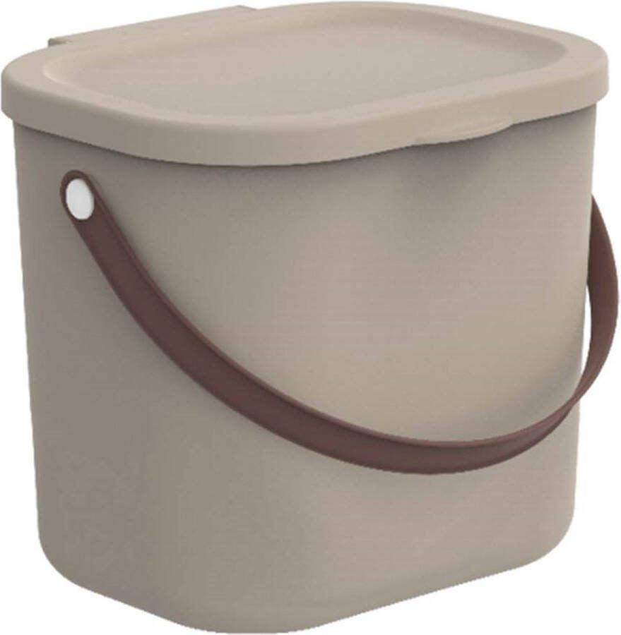 Rotho Opbergcontainer Voorraadbus met deksel 6L Gerecycleerd plastic BPA Vrij Cappuccino