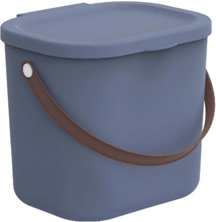 Rotho Opbergdoos Emmer met deksel en handvat 6L Gerecycleerd plastic BPA-Vrij Donkerblauw