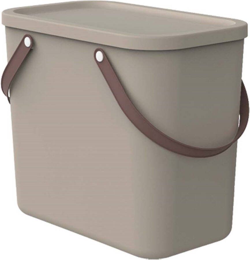 Rotho Prullenbak van 25L Opbergcontainer Cappuccino