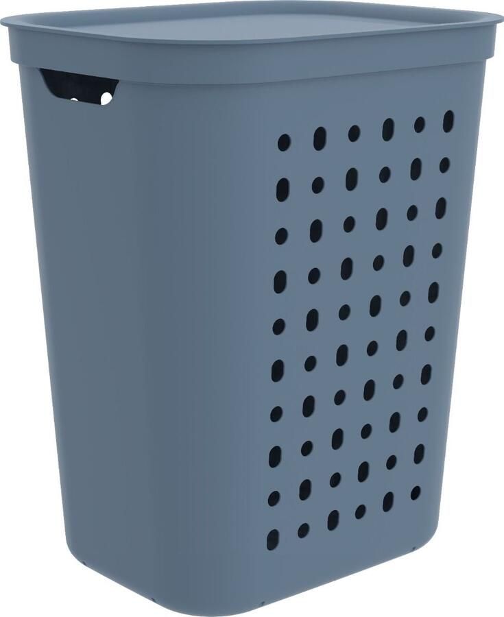 Rotho Wasmand Jona kunststof kleur blauw inhoud 55 liter
