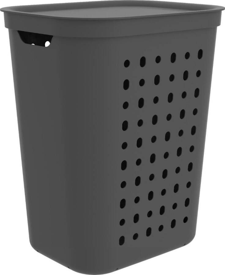 Rotho Wasmand Jona kunststof kleur antraciet inhoud 55 liter