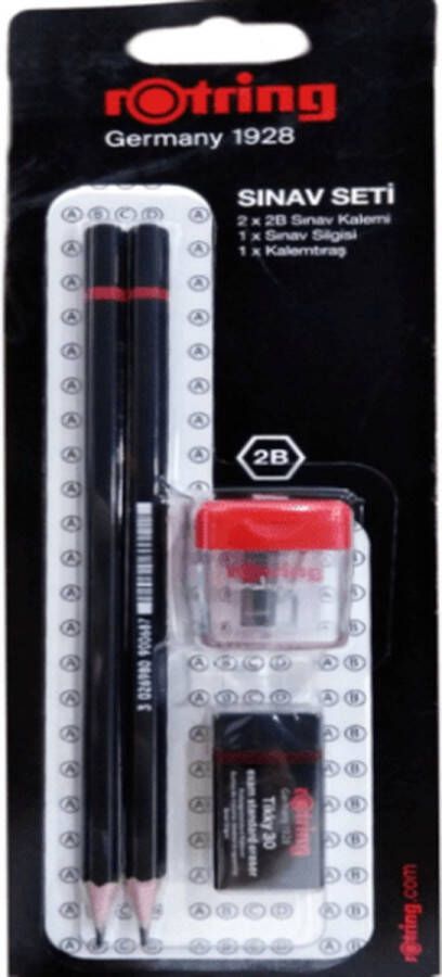 Rotring examen set 2 x 2D-potlood 1 x gum 1 x puntenslijper