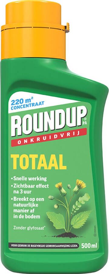 ROUNDUP Totaal Onkruidvrij Concentraat 500ml voor 220m² Onkruidverdelger concentraat Onkruidverwijderaars zonder glyfosaat