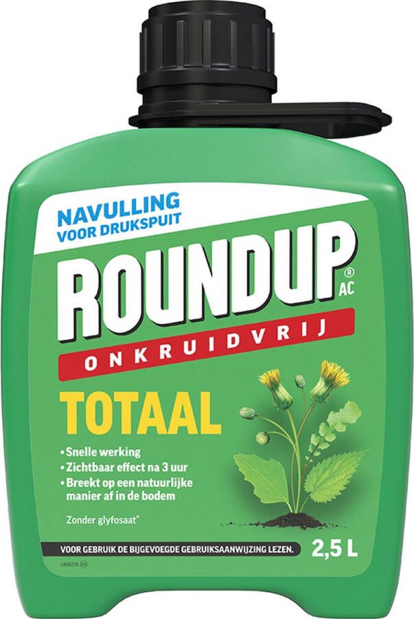 ROUNDUP Totaal Onkruidvrij Kant en Klaar Navulling 2 5L voor 25m² Onkruidverdelger Onkruidverwijderaars zonder glyfosaat