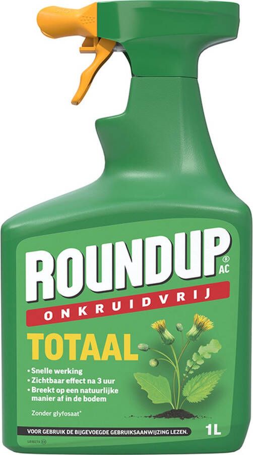 ROUNDUP Totaal Onkruidvrij Kant en Klaar Spray 1L voor 10m² Onkruidverdelger Onkruidverwijderaars zonder glyfosaat