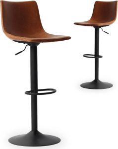 Merkloos Sans marque Barstoel 'Trevi' PU Cognac