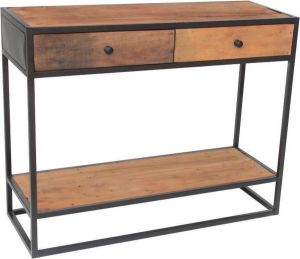 Rousseau Sidetable Tatum 100cm met 2 lades industrieel gerecycleerd hout