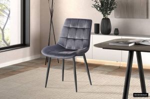 Rousseau Stoel 'Juta' Stof Taupe set van 4 stoelen