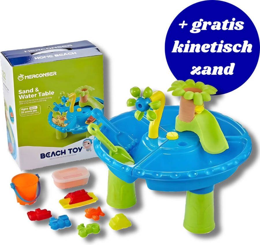Roveli Toys Watertafel Mini Peuter Zandtafel Buitenspeelgoed Badspeelgoed Water 22 delig Kinetisch Zand