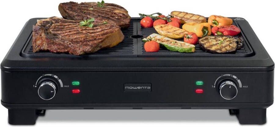 Rowenta Geniet Rookloos & Geurloos: Dual Grill BBQ Indoor Outdoor- KG900812