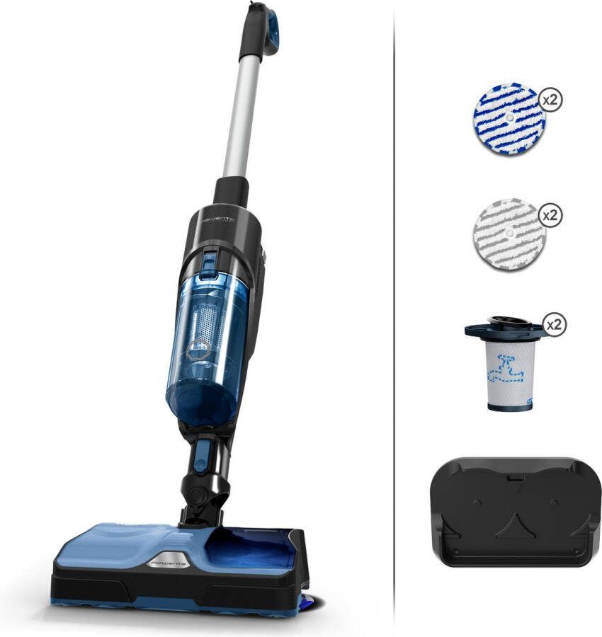 Rowenta X Combo 2in1 GZ3038 Verticale stofzuiger Batterij Accu Droog en nat Zakloos 0 55 l Zwart Blauw
