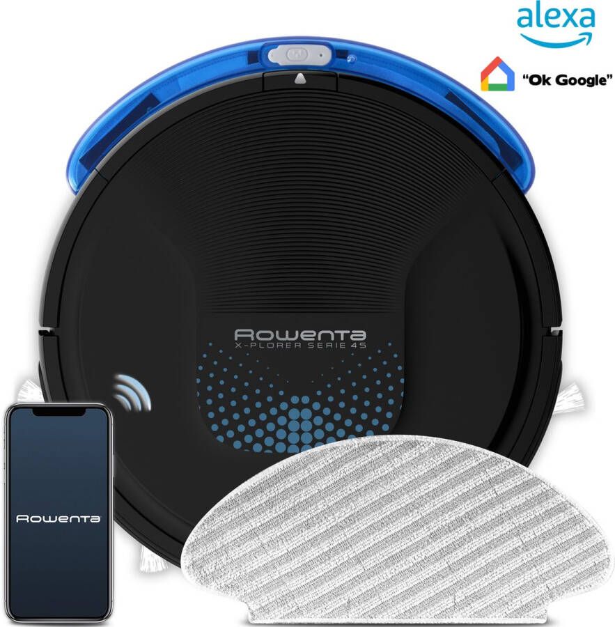 Rowenta X-Plorer Serie 45 RR8275 Robotstofzuiger met dweilfunctie Zwart