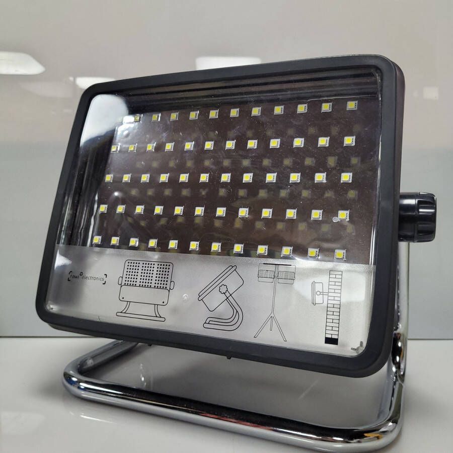 Rowi Electronics Professionele SMD-LED mobiele werklamp 60 SMD-LEDs MAR30.2 Extra beugel voor statief of wandbevestiging LED lamp