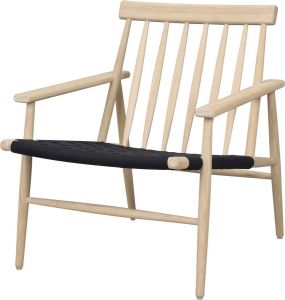 Rowico Home Canwood houten fauteuil whitewash zwarte zitting