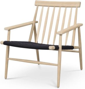 Rowico Home Canwood houten fauteuil whitewash zwarte zitting