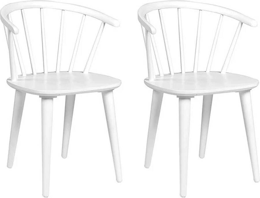 Rowico Home Carmen houten spijlenstoel wit Set van 2