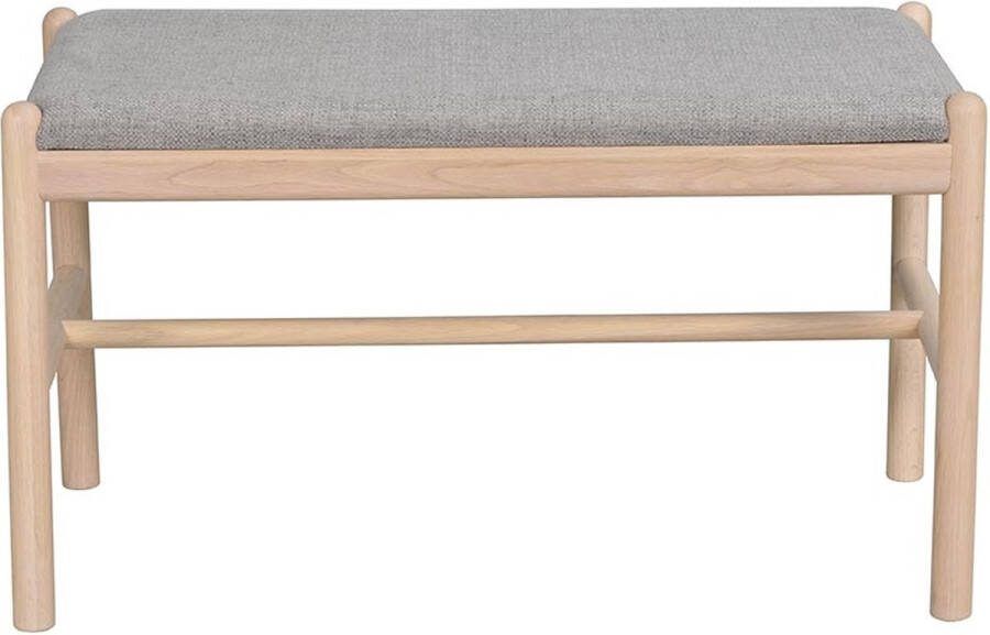 Rowico Home Milford eikenhouten bankje whitewash met Zitkussen 80 x 46 cm