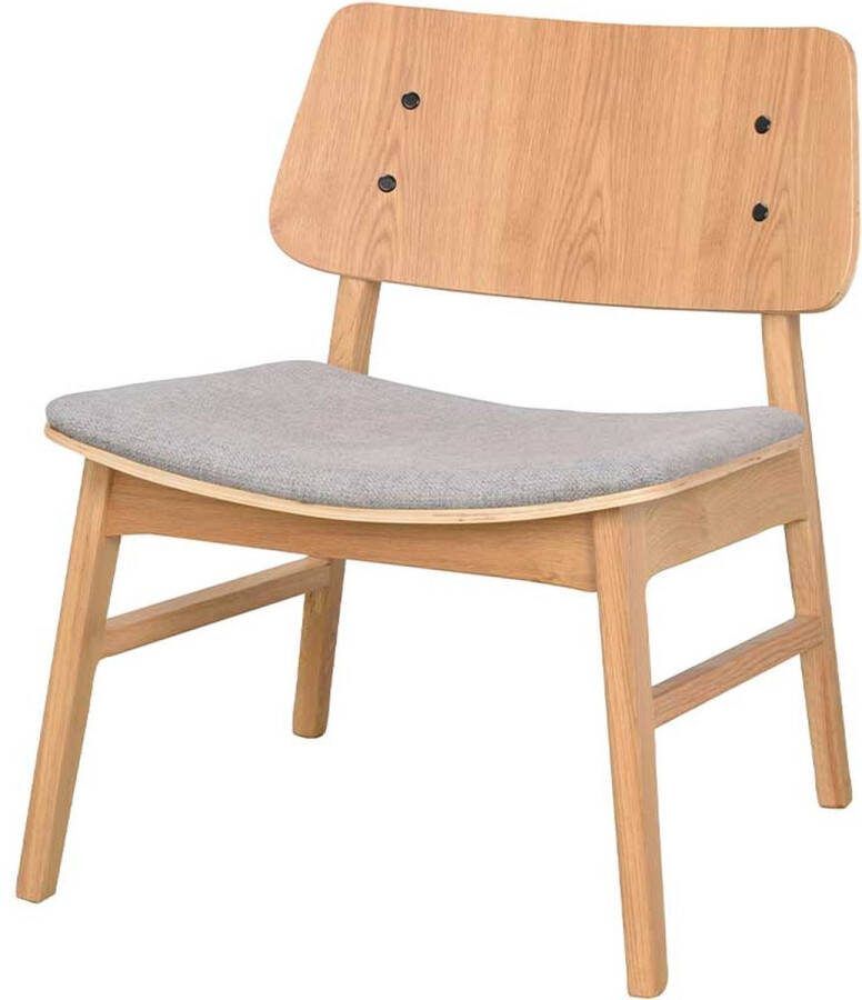 Rowico Home Nagano houten fauteuil naturel met grijs zitkussen