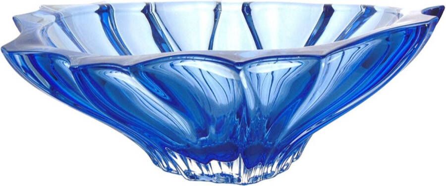 Royal Bohemia Blauwe kristallen schaal PLANTICA Bohemia Kristal luxe fruitschaal blauw 33 cm