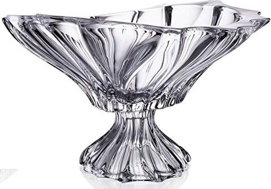 Royal Bohemia Luxe kristallen schaal PLANTICA op voet Bohemia Kristal fruitschaal 33 cm
