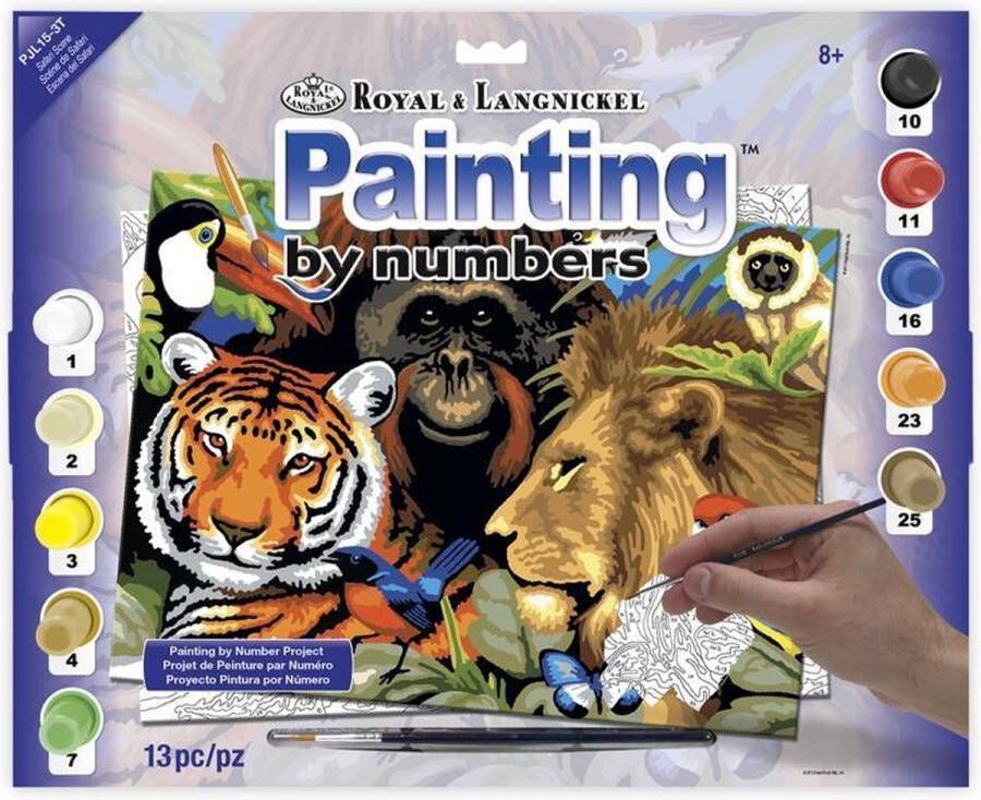 Royal & langnickel Schilderen op nummer Paint by numbers Op safari 28.6x39cm Schilderen op nummer volwassenen Paint by numbers volwassenen