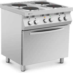 Royal Catering Elektrische kookplaat 13.400 W 4 branders met heteluchtoven