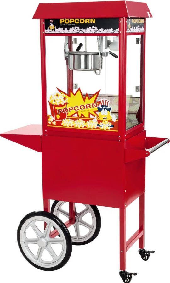 Royal Catering Popcorn Machine met kar Rood