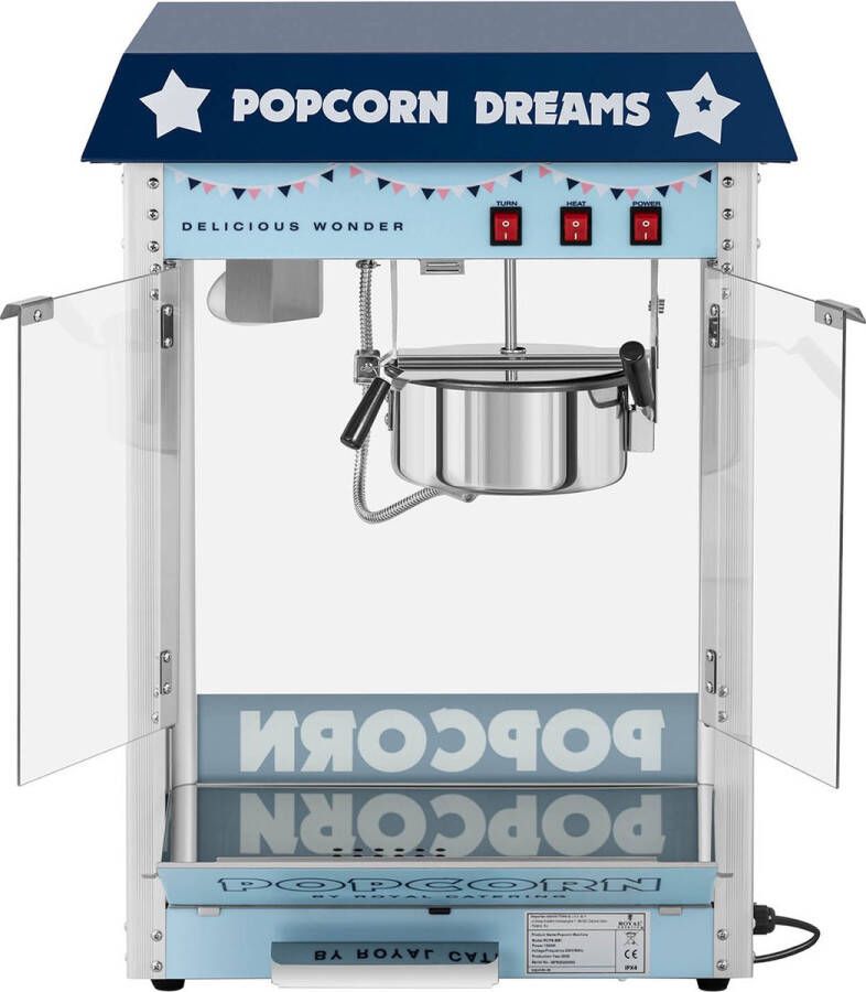 Royal Catering Popcorn Machine blauw