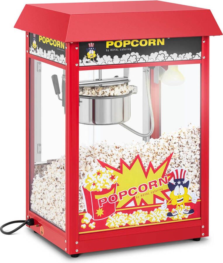 Royal Catering Popcornmachine Retro design {{temperatuur_bereik_162_temp}} °C rood Koninklijke Horeca