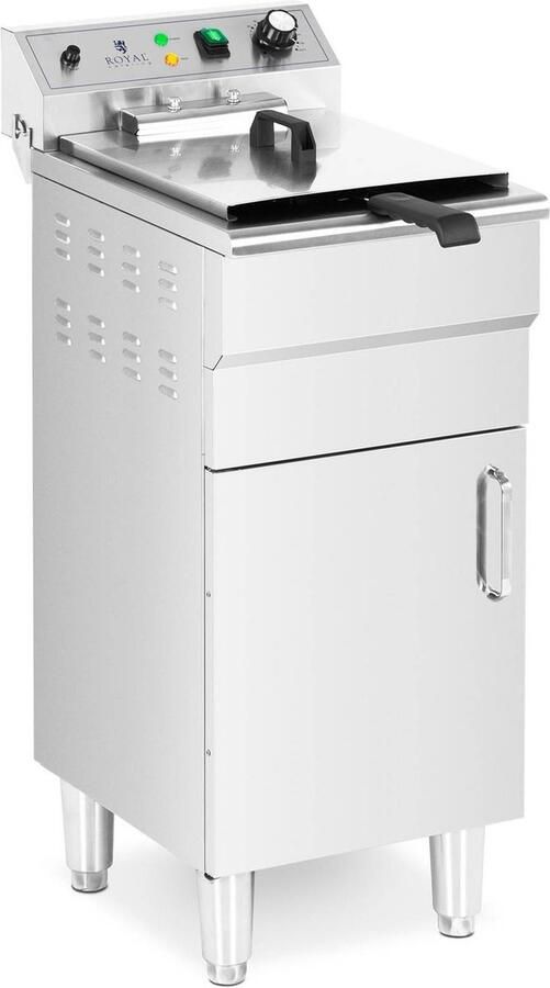 Royal Catering Elektrische friteuse 13 L 5.000 W aftapkraan koude zone met kast