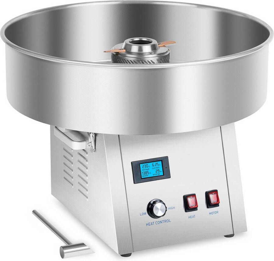 Royal Catering Suikerspinmachine 62 cm Roestvrij staal gedempte trillingen