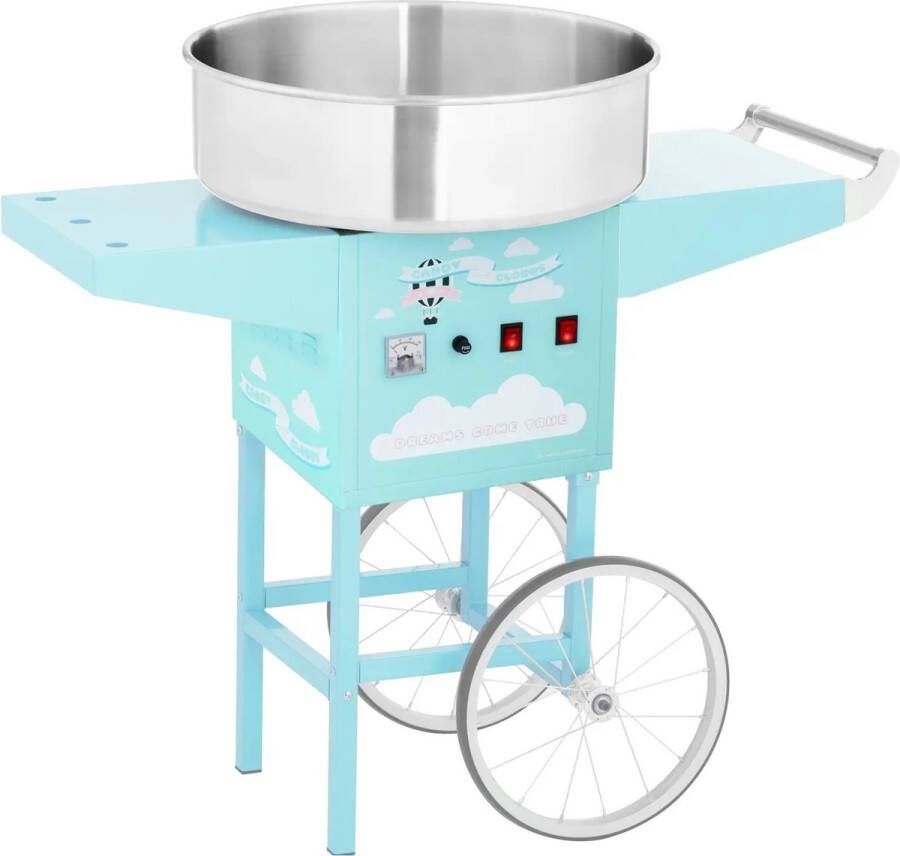 Royal Catering Suikerspinmachine met wagen 52 cm 1.200 W turkoois