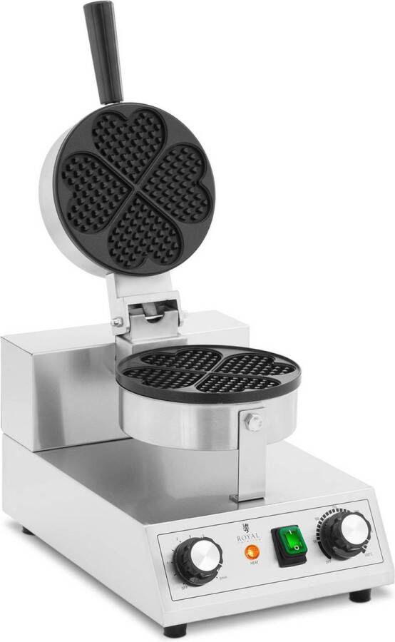 Royal Catering Wafelijzer herzförmig 1000 W 50 -300 °C Timer 10 mm