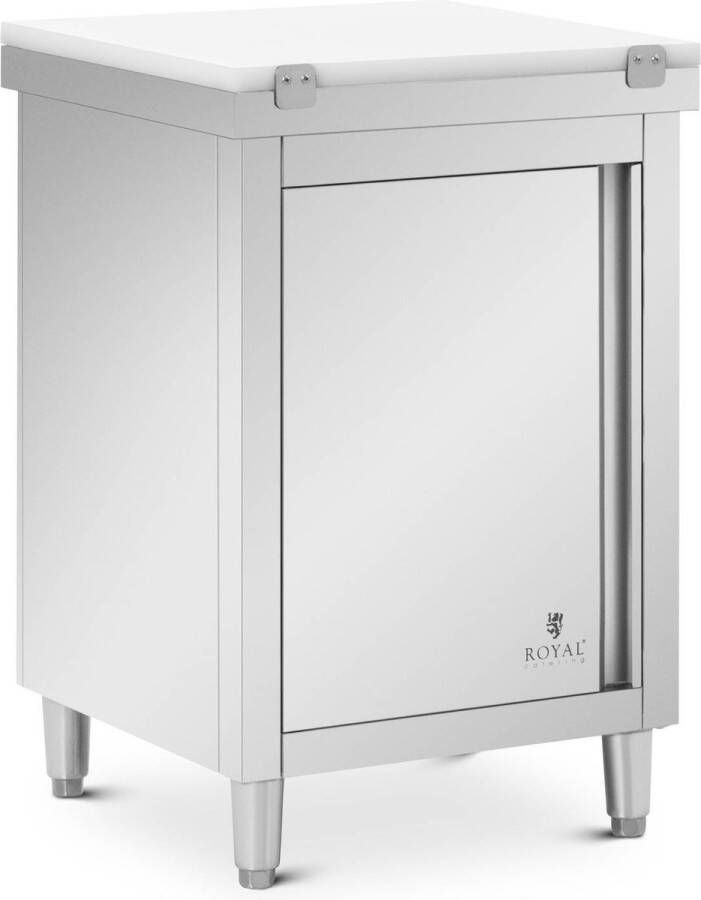 Royal Catering Werkkast roestvrij staal 60 x 60 cm 500 kg draagvermogen inclusief snijplaat