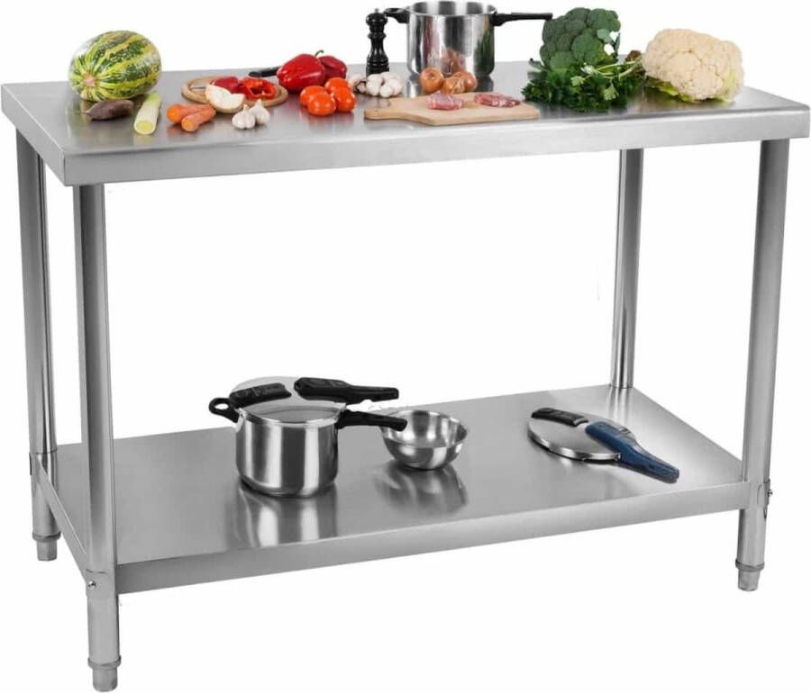 Royal Catering Werktafel Werkbank Keukentafel RVS 100 x 60 cm