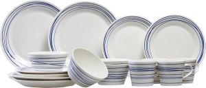 Royal Doulton Pacific Lines Serviesset 4 Persoons Porselein Wit Blauw 16 delig