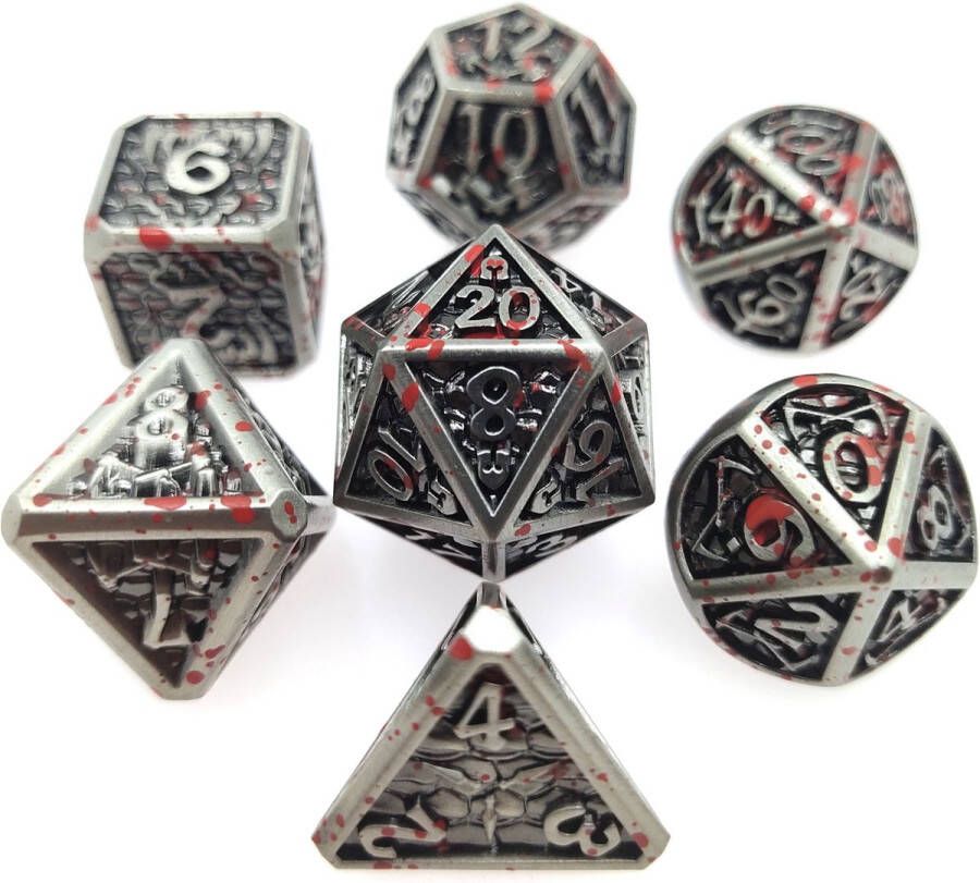 Royal Eagle Metalen RPG Dice Set Bloedspetters