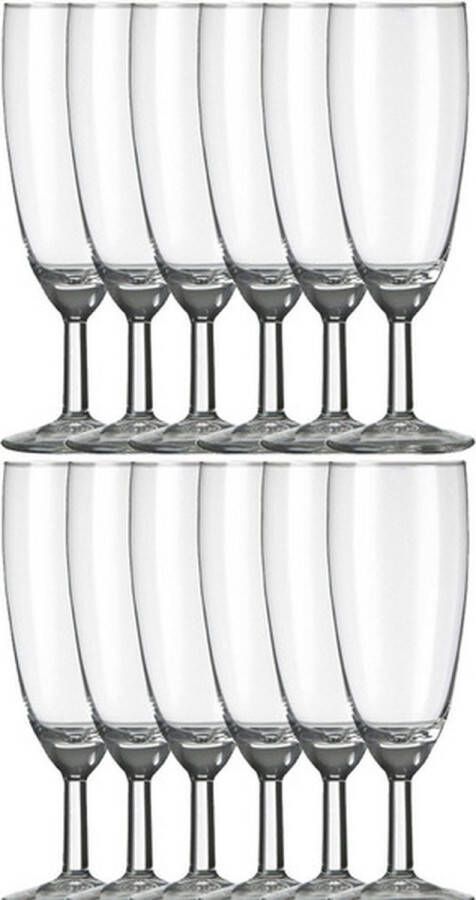 Royal Leerdam 12x Champagneglazen flutes transparant Vinata 150 ml 15 cl Champagne glazen Champagne drinken Champagneglazen van glas