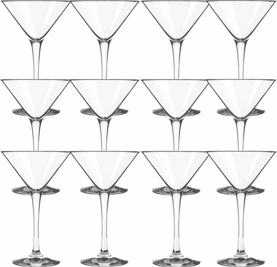 Royal Leerdam 16x Cocktail martini glazen transparant 250 ml Martini serie 25 cl Cocktail glazen Cocktails drinken Cocktailglazen van glas
