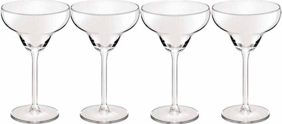 Royal Leerdam 4x Cocktailglazen transparant 300 ml Margarita serie 30 cl Cocktail glazen Cocktails drinken Cocktailglazen van glas