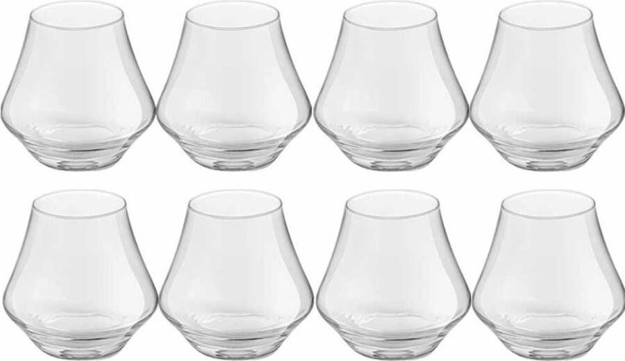 Royal Leerdam 8x Drink waterglazen transparant 220 ml Artisan serie 22 cl drinkglazen