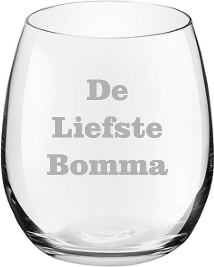 Royal Leerdam Drinkglas gegraveerd 39cl De Liefste Bomma