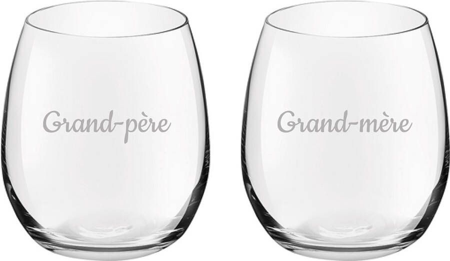 Royal Leerdam Drinkglas gegraveerd 39cl Grand-père & Grand-mère