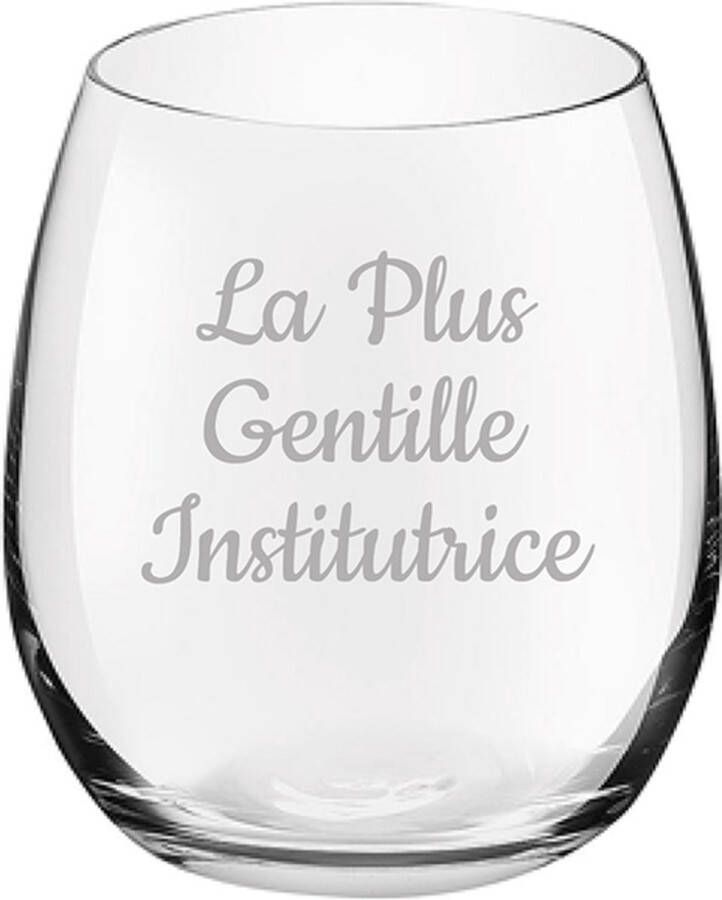 Royal Leerdam Drinkglas gegraveerd 39cl La Plus Gentille Institutrice