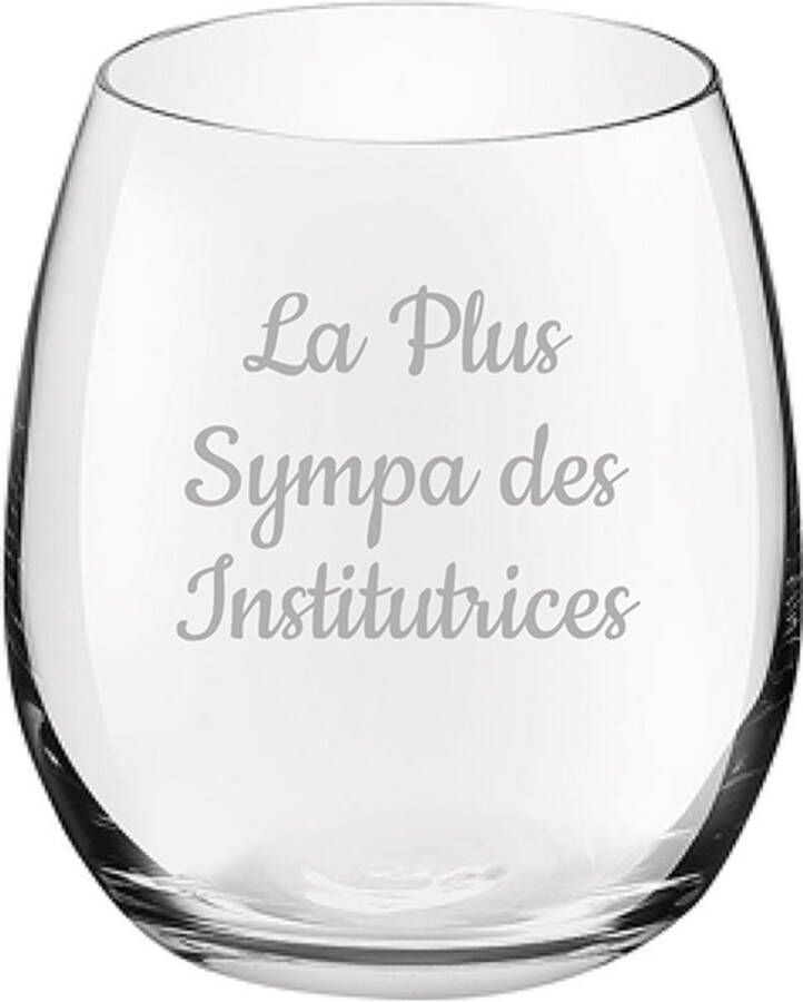 Royal Leerdam Drinkglas gegraveerd 39cl La Plus Sympa des Institutrices