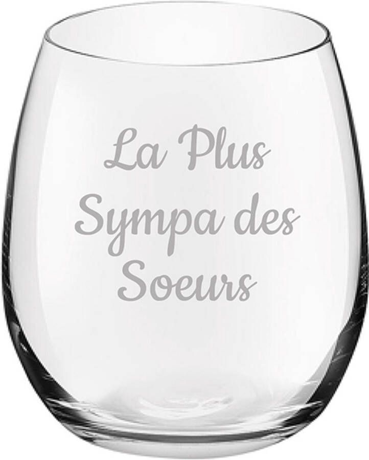 Royal Leerdam Drinkglas gegraveerd 39cl La Plus Sympa des Soeurs